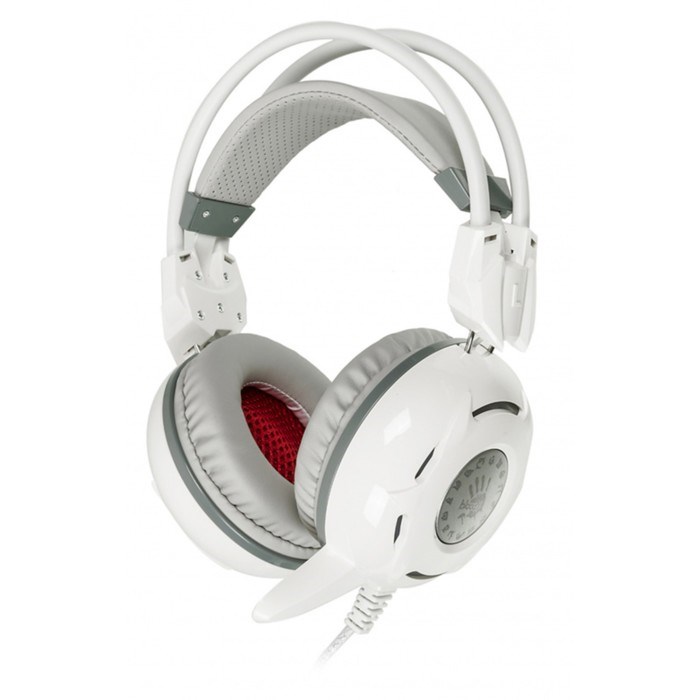 Наушники с микрофоном A4Tech Bloody G300 белый 1.8м мониторные оголовье (G300 WHITE+GREY) - фото 51421993