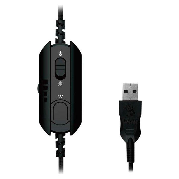 Наушники с микрофоном A4Tech Bloody G575 черный 2м мониторные USB оголовье (G575 USB/ BLACK)   10045 - фото 51422060