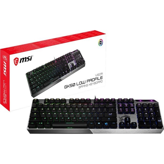 Клавиатура MSI Vigor GK50 Low Profile RU механическая черный USB Multimedia for gamer LED - фото 51422329