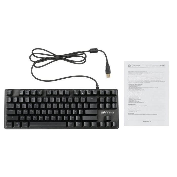 Клавиатура Оклик 969G SHOTGUN механическая черный USB Multimedia for gamer LED - фото 51422337
