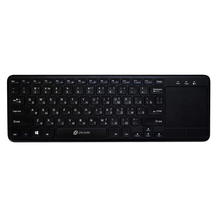 Клавиатура Оклик 830ST черный USB беспроводная slim Multimedia Touch - фото 51422665