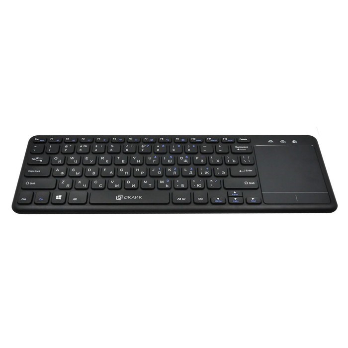 Клавиатура Оклик 830ST черный USB беспроводная slim Multimedia Touch - фото 51422669