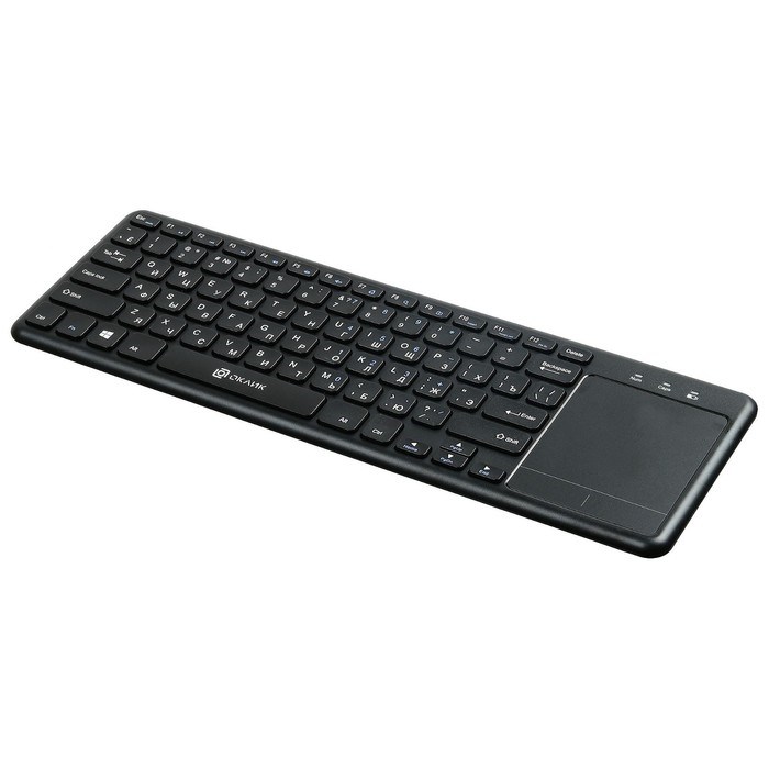 Клавиатура Оклик 830ST черный USB беспроводная slim Multimedia Touch - фото 51422671