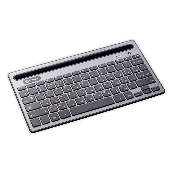 Клавиатура Оклик 845M серый/черный USB беспроводная BT/Radio slim Multimedia (1680661) - фото 51422677
