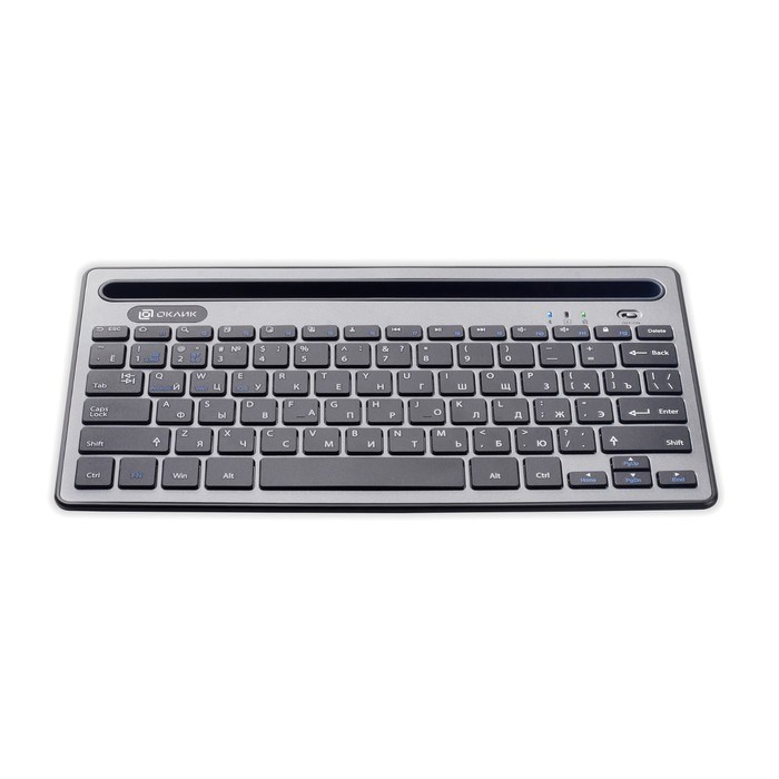 Клавиатура Оклик 845M серый/черный USB беспроводная BT/Radio slim Multimedia (1680661) - фото 51422678