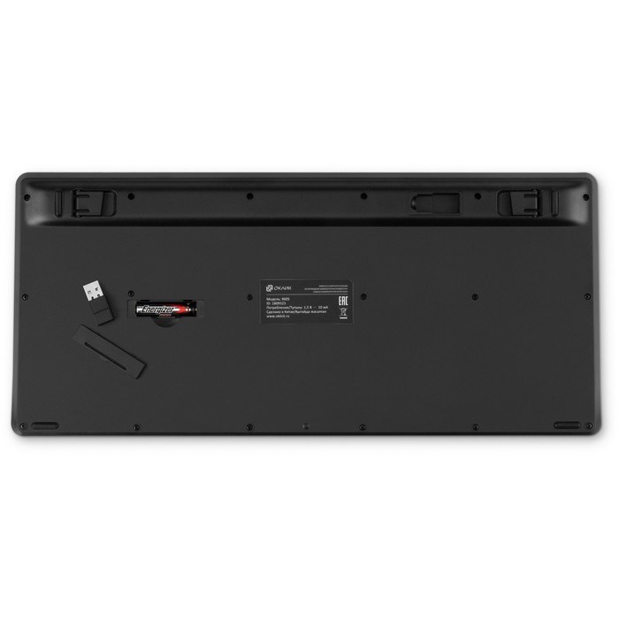 Клавиатура Оклик 860S серый/черный USB беспроводная BT/Radio slim Multimedia (подставка для   100459 - фото 51422694