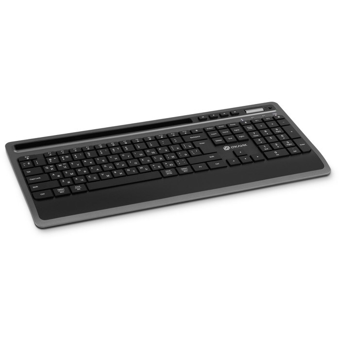 Клавиатура Оклик 860S серый/черный USB беспроводная BT/Radio slim Multimedia (подставка для   100459 - фото 51422695