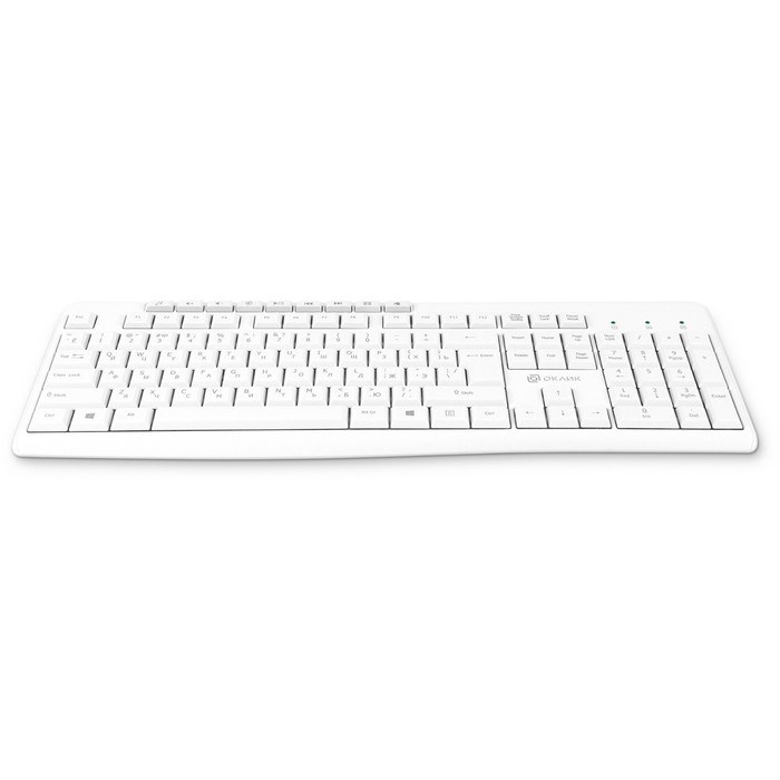 Клавиатура Оклик K225W белый USB беспроводная Multimedia (1875235) - фото 51422729