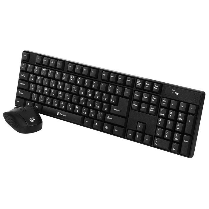 Клавиатура + мышь Оклик 210M клав:черный мышь:черный USB беспроводная (612841) - фото 51422921