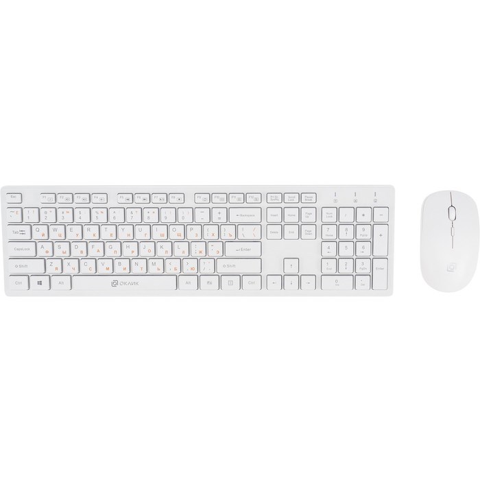 Клавиатура + мышь Оклик 240M клав:белый мышь:белый USB беспроводная slim Multimedia (1091258   10046 - фото 51422937