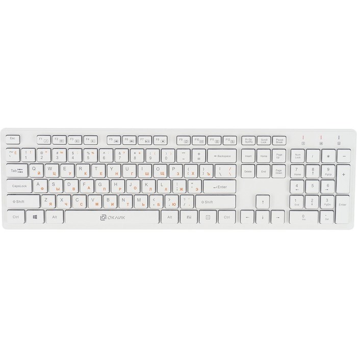 Клавиатура + мышь Оклик 240M клав:белый мышь:белый USB беспроводная slim Multimedia (1091258   10046 - фото 51422938