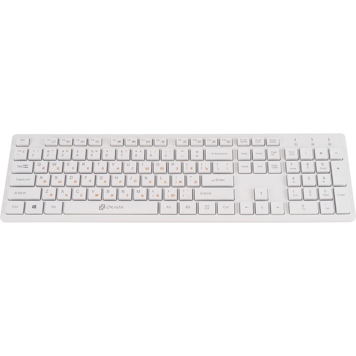 Клавиатура + мышь Оклик 240M клав:белый мышь:белый USB беспроводная slim Multimedia (1091258   10046 - фото 51422939