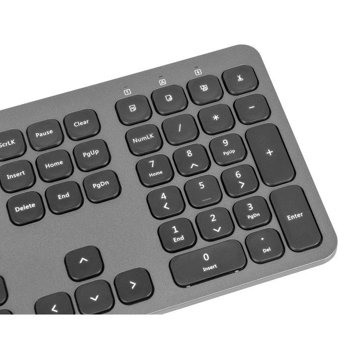 Клавиатура + мышь Оклик 300M клав:серый мышь:серый/черный USB беспроводная slim (1488402) - фото 51422951