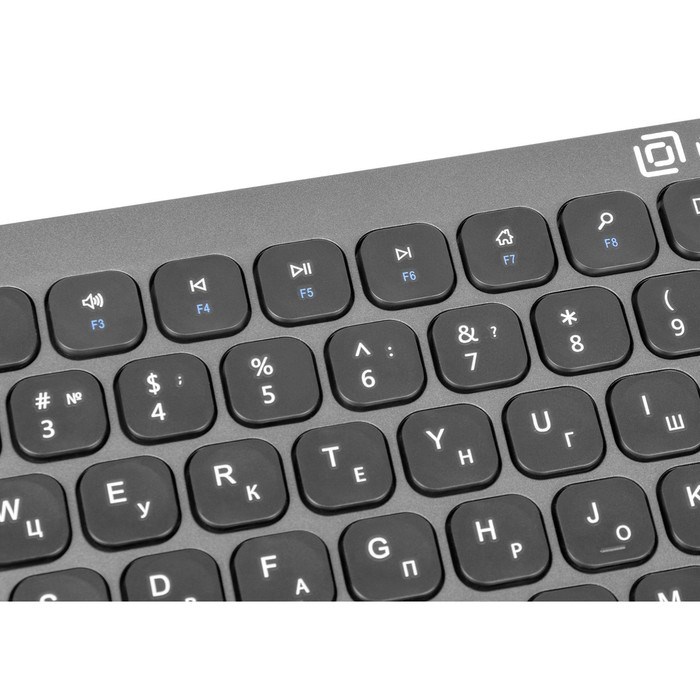 Клавиатура + мышь Оклик 300M клав:серый мышь:серый/черный USB беспроводная slim (1488402) - фото 51422953