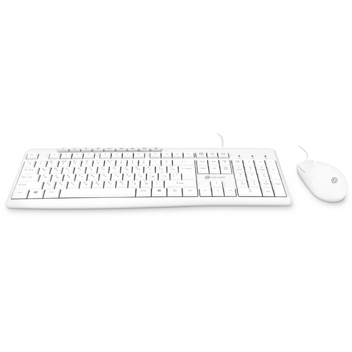 Клавиатура + мышь Оклик S650 клав:белый мышь:белый USB Multimedia (1875257) - фото 51422987