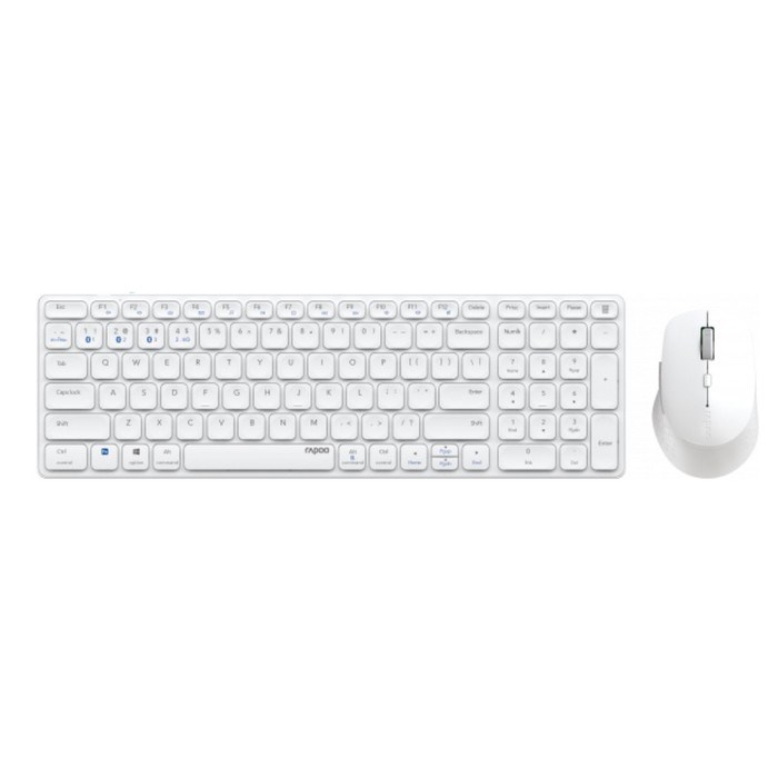 Клавиатура + мышь Rapoo 9700M WHITE клав:белый мышь:белый USB беспроводная Bluetooth/Радио s   10046 - фото 51423003