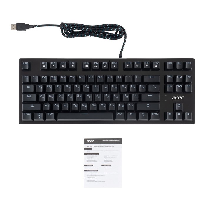 Клавиатура Acer OKW126 механическая черный USB for gamer LED (ZL.KBDEE.00G) - фото 51423344