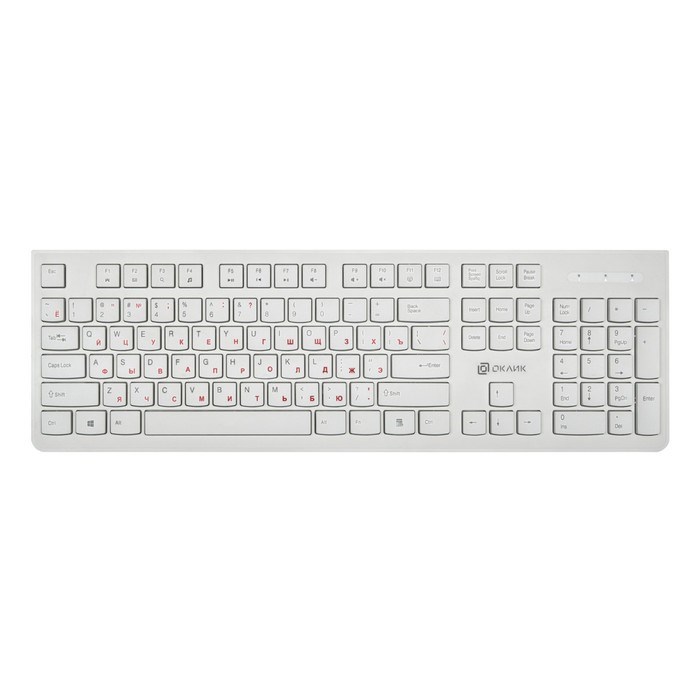 Клавиатура Оклик 505M белый USB slim - фото 51423521
