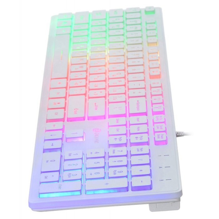 Клавиатура Оклик 550ML белый USB slim Multimedia LED - фото 51423544