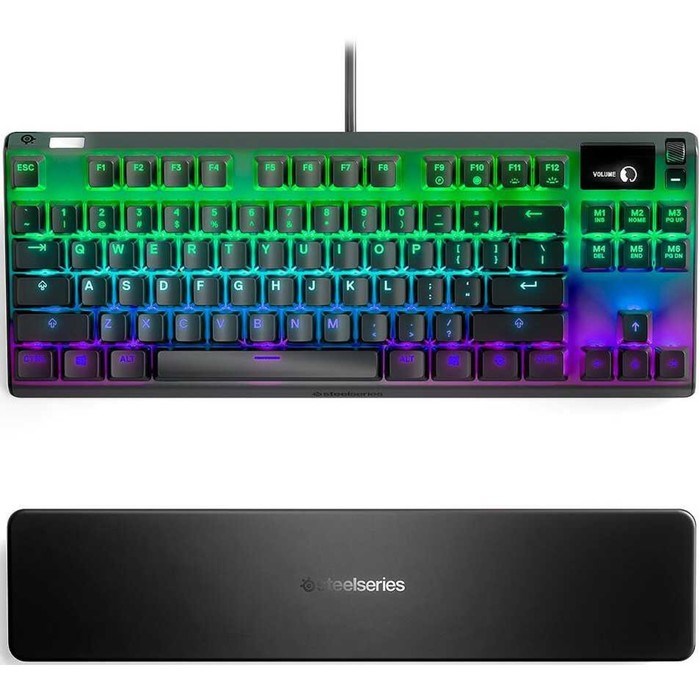 Клавиатура Steelseries Apex Pro TKL механическая черный USB for gamer LED (подставка для зап   10046 - фото 51423605