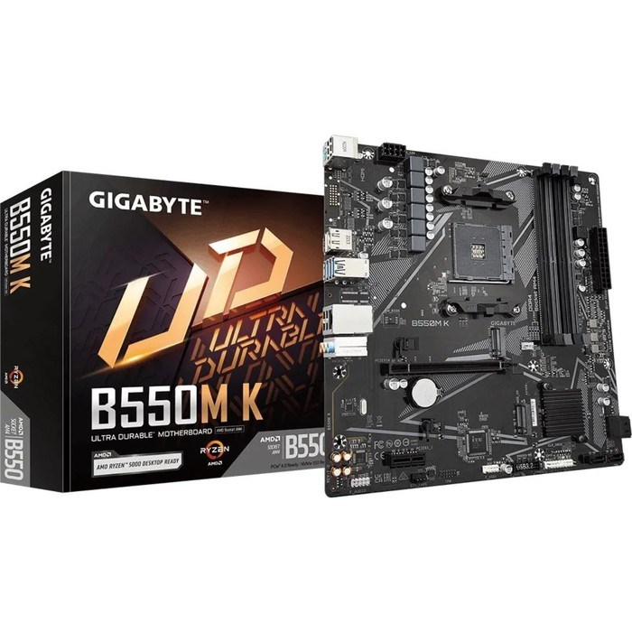 Материнская плата Gigabyte B550M K Soc-AM4 AMD B550 4xDDR4 mATX AC`97 8ch(7.1) GbLAN RAID+HD   10044 - фото 51424061