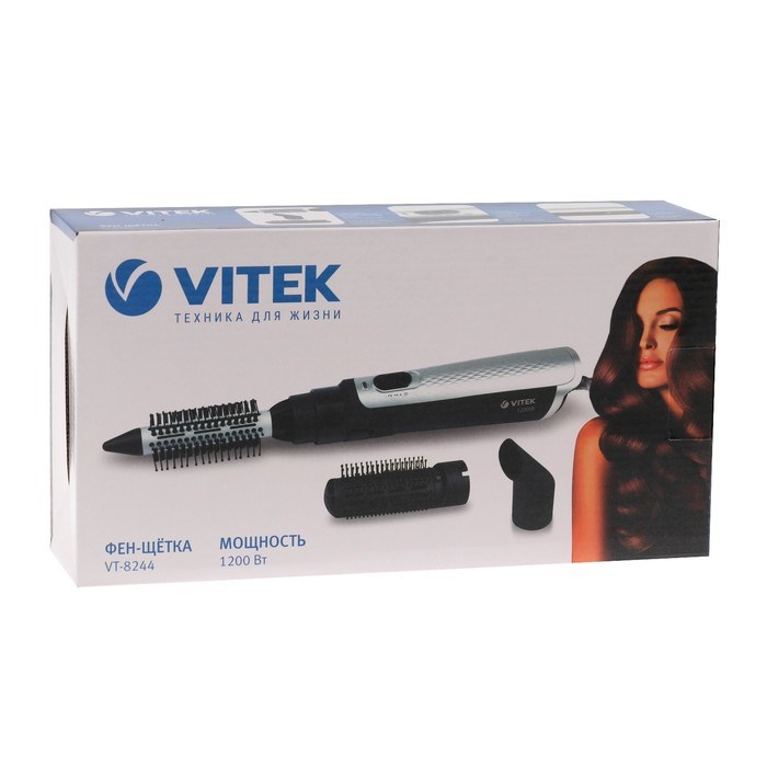 Фен-щётка Vitek VT-8244, 1200 Вт, 2 насадки, 3 режима - фото 51424735