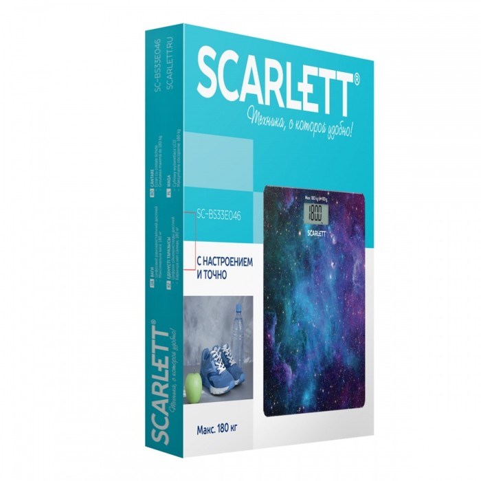 Весы напольные Scarlett SC-BS33E046, электронные, до 180 кг, "космос" - фото 51424931