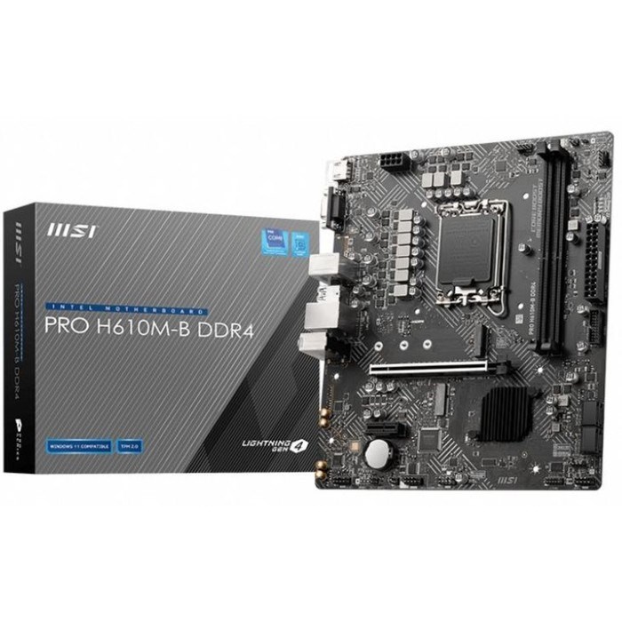 Материнская плата MSI PRO H610M-B DDR4 Soc-1700 Intel H610 2xDDR4 mATX AC`97 8ch(7.1) GbLAN+   10044 - фото 51425484