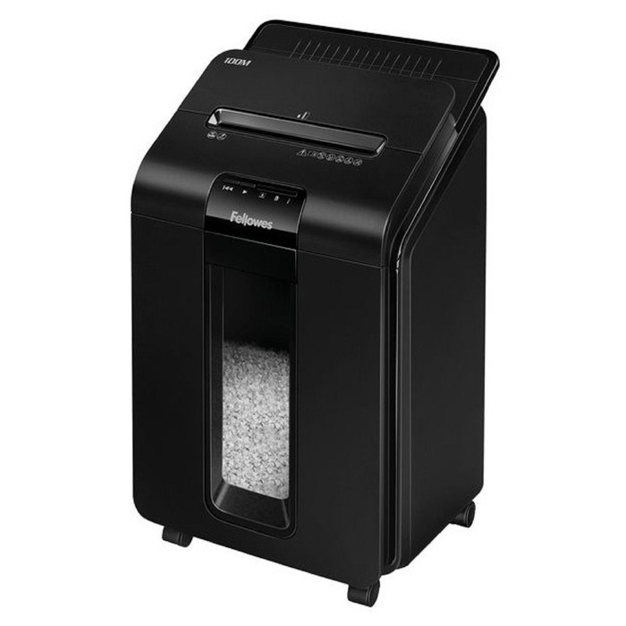 Шредер Fellowes AutoMax 100M (P-4), фрагменты 4x10мм, 100листов одн, скобы, пл.карты, 23л - фото 51425951