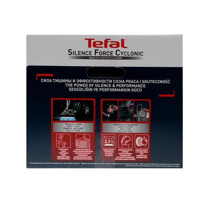 Пылесос Tefal TW7233EA, контейнер, 550 Вт, 2.5 л, чёрно-красный - фото 51426230