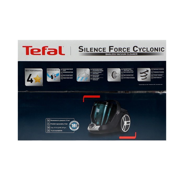 Пылесос Tefal TW7233EA, контейнер, 550 Вт, 2.5 л, чёрно-красный - фото 51426231