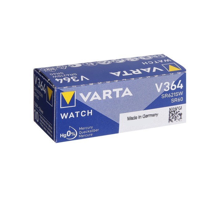 Батарейка цинковая Varta, V364 (SR621SW/G1)-1BL, 1.55В , блистер, 1 шт. - фото 51426514