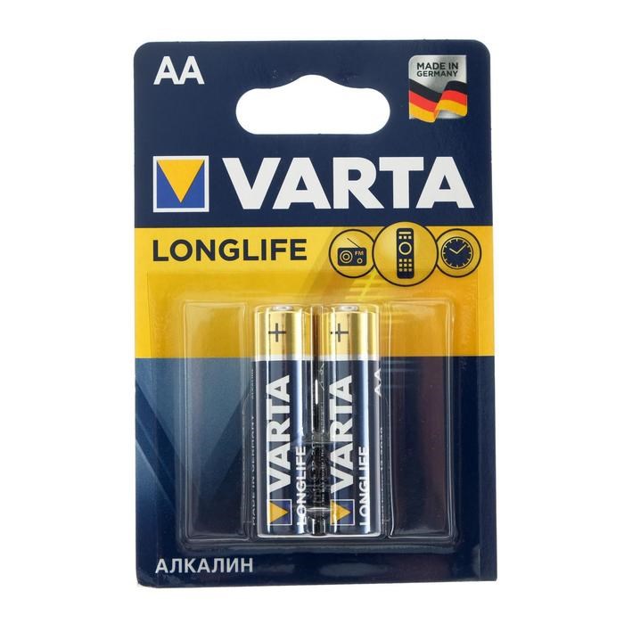 Батарейка алкалиновая Varta LongLife, AA, LR6-2BL, 1.5В, блистер, 2 шт. - фото 51426522