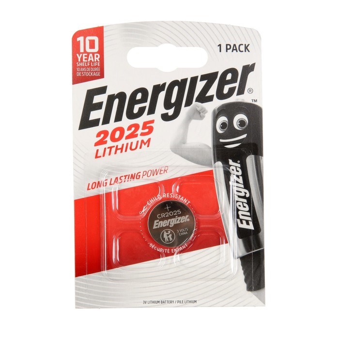 Батарейка литиевая Energizer, CR2025-1BL, 3В, блистер, 1 шт. - фото 51426582