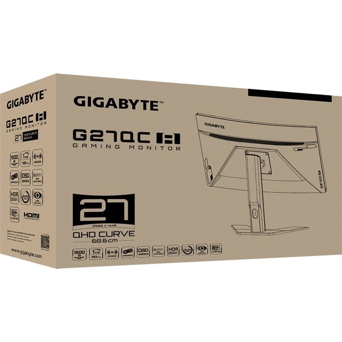 Монитор Gigabyte 27" G27QC A черный VA LED 1ms 16:9 HDMI M/M матовая HAS 250cd 178гр/178гр 2   10046 - фото 51427243