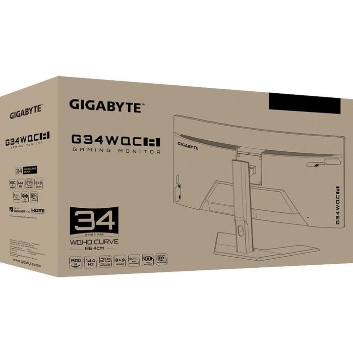 Монитор Gigabyte 34" G34WQC A черный VA LED 1ms 21:9 HDMI M/M матовая HAS 350cd 178гр/178гр   100463 - фото 51427299