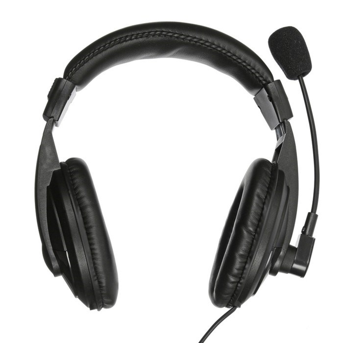 Наушники с микрофоном Оклик HS-M137V черный 1.8м мониторные оголовье (614046) - фото 51428425