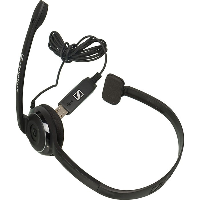 Наушники с микрофоном Sennheiser PC 7 черный 2м накладные USB оголовье - фото 51428452