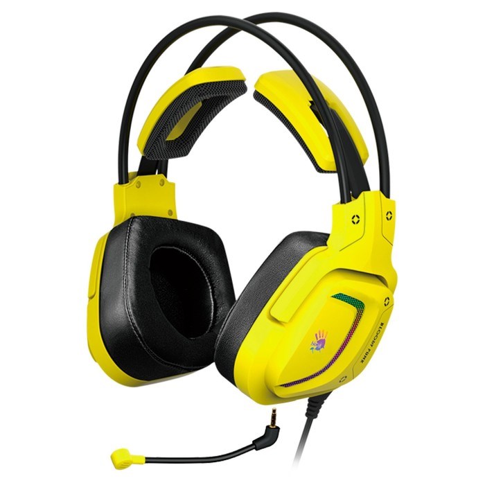 Наушники с микрофоном A4Tech Bloody G575 Punk желтый/черный 2м мониторные USB оголовье (G575   10046 - фото 51428481