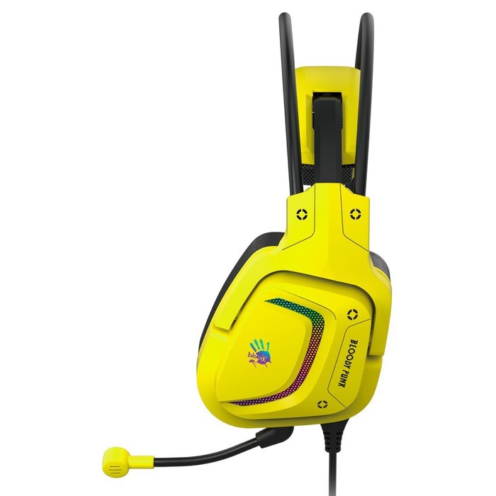 Наушники с микрофоном A4Tech Bloody G575 Punk желтый/черный 2м мониторные USB оголовье (G575   10046 - фото 51428487