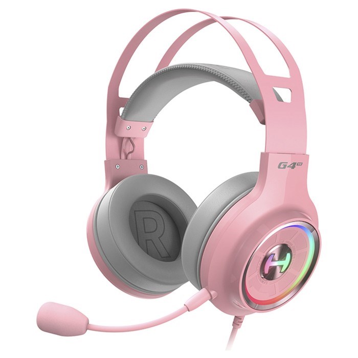 Наушники с микрофоном Edifier G4 TE розовый 2.5м накладные USB оголовье - фото 51428617