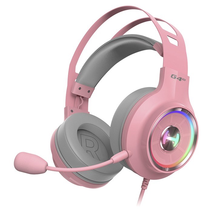 Наушники с микрофоном Edifier G4 TE розовый 2.5м накладные USB оголовье - фото 51428618