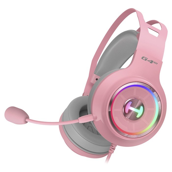 Наушники с микрофоном Edifier G4 TE розовый 2.5м накладные USB оголовье - фото 51428622