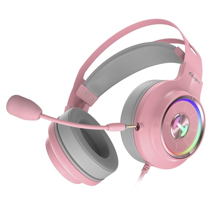 Наушники с микрофоном Edifier G4 TE розовый 2.5м накладные USB оголовье - фото 51428623