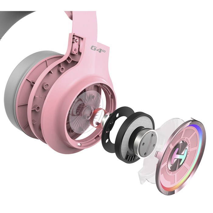 Наушники с микрофоном Edifier G4 TE розовый 2.5м накладные USB оголовье - фото 51428625