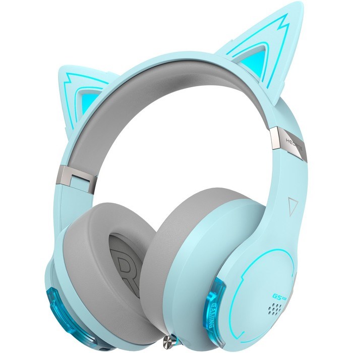 Наушники с микрофоном Edifier G5BT Cat голубое небо/серый мониторные BT оголовье - фото 51428626
