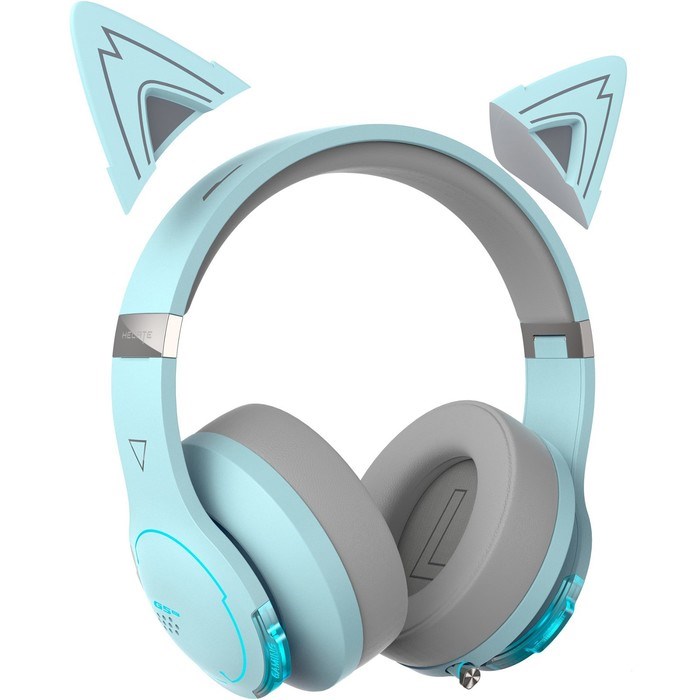 Наушники с микрофоном Edifier G5BT Cat голубое небо/серый мониторные BT оголовье - фото 51428630