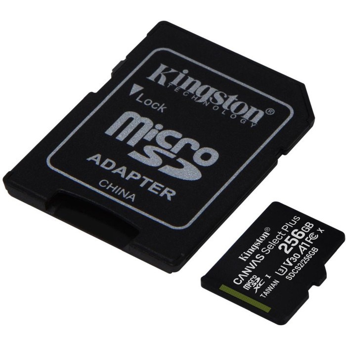 Карта памяти microSDXC 256GB Kingston SDCS2/256GB Canvas Select Plus + adapter - фото 51428909