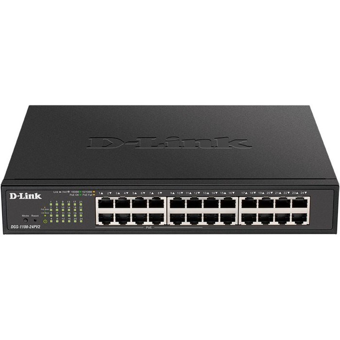 Коммутатор D-Link DGS-1100-24PV2/A 24G 12PoE+ 100W управляемый - фото 51428975