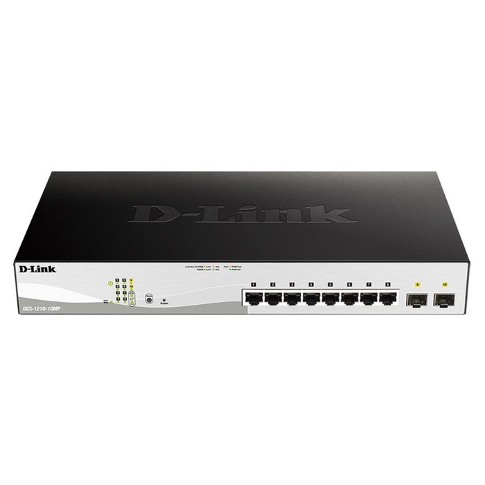 Коммутатор D-Link DGS-1210-10MP/F1A 8G 2SFP 8PoE 130W настраиваемый - фото 51428984